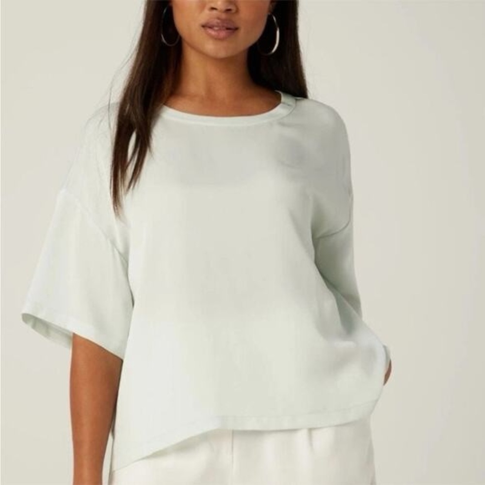 REVOLVE | Lita by Ciara Light Green Silk Short Sleeve Top